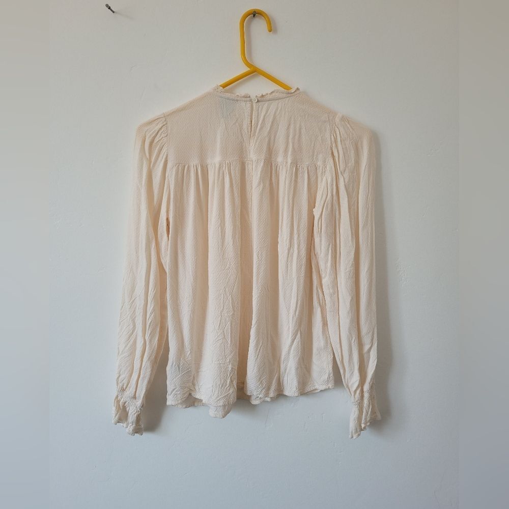 Ivory Peasant Blouse Feminine Romantic Cottagecore Pastoral Tradwife Modest XS - Picture 9 of 12